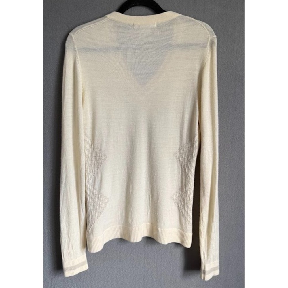 Vintage Nike‎ Golf 100% Wool Sweater Men Large Beige Pullover V Neck Long Sleeve - Picture 2 of 13